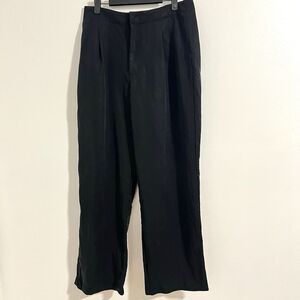 GAP Pants Women's Size 8 Black Pleated Wide Leg Dress Pants Tencel Lyocell